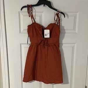 Rust Orange Mini Dress